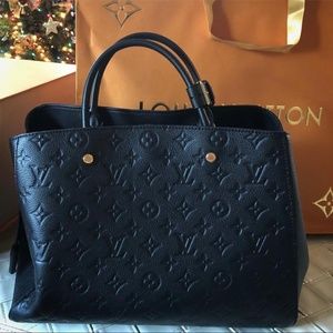 LV black genuine leather bag original